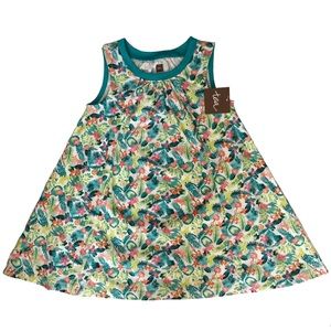 NWT Tea Collection Green Floral Dress SZ 2T